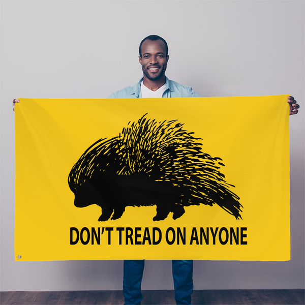 Don't Tread On Anyone Porcupine Single Sided Flag - Proud Libertarian - Proud Libertarian
