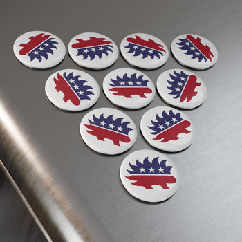 Libertarian Porcupine Button Magnet, Round (1 & 10 pcs) - Proud Libertarian - Printify