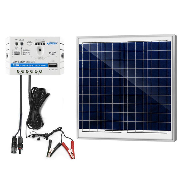 60W 12V Solar Charger Kit, 5A Charge Controller with Alligator Clips by ACOPOWER - Proud Libertarian - ACOPOWER