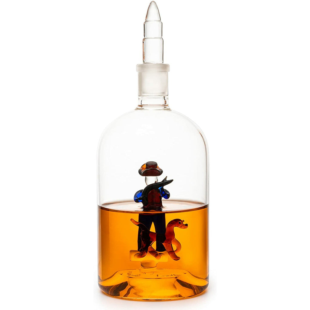 Man with Dog Hunting Bullet Whiskey 750ml Decanter Bourbon Scotch Unique Gift for Him by The Wine Savant - Hunter's gifts, Cowboy Decanter, Western Style Decanter, 12" H 5" W by The Wine Savant - Proud Libertarian - The Wine Savant