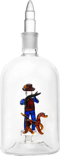 Man with Dog Hunting Bullet Whiskey 750ml Decanter Bourbon Scotch Unique Gift for Him by The Wine Savant - Hunter's gifts, Cowboy Decanter, Western Style Decanter, 12" H 5" W by The Wine Savant - Proud Libertarian - The Wine Savant