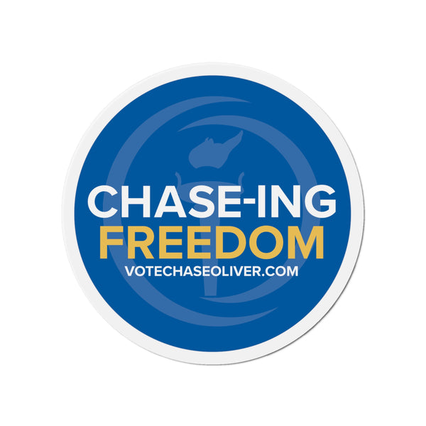 Chase-ing Freedom - Chase Oliver for President Die-Cut Magnets - Proud Libertarian - Chase Oliver