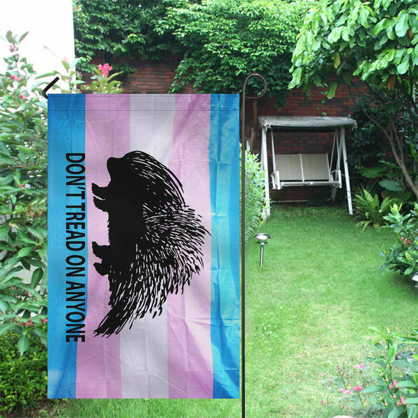 Don't Tread on Anyone Porcupine - Trans Two Sided Flag - Proud Libertarian - Proud Libertarian
