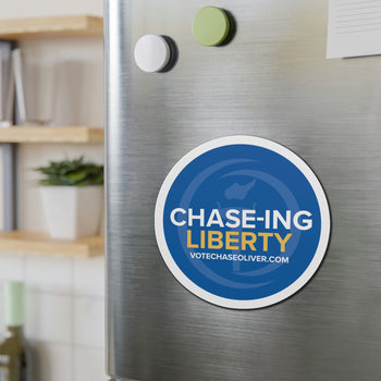 Chase-ing Liberty- Chase Oliver for President Die-Cut Magnets - Proud Libertarian - Chase Oliver