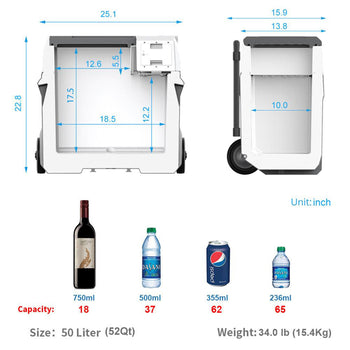 LionCooler X50A Portable Fridge Freezer Cooler, 52 Quart Capacity，Used Like New by ACOPOWER - Proud Libertarian - ACOPOWER