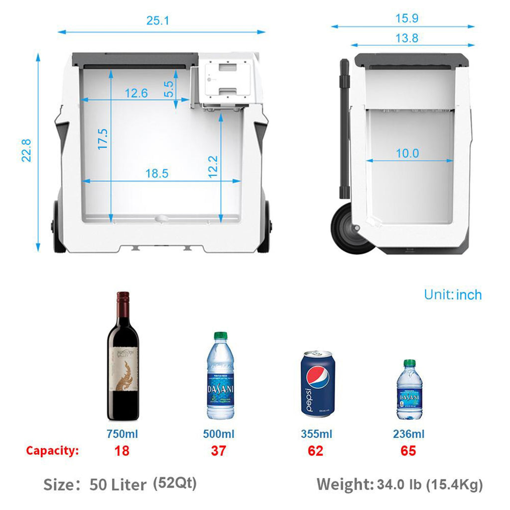 X50A Portable Solar Fridge Freezer, 52 Quarts, (New Model) by LionCooler - Proud Libertarian - ACOPOWER