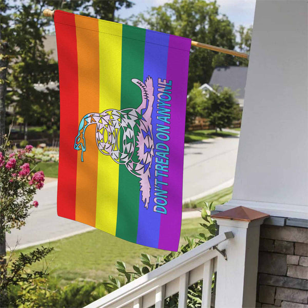 Don't Tread Snake -LGBT - trans Two Sided Flag - Proud Libertarian - Proud Libertarian