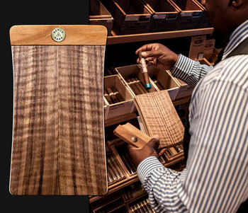 Quarter-sawn Figured Walnut Travel Humidor by Benchmark Humidors - Proud Libertarian - Benchmark Humidors