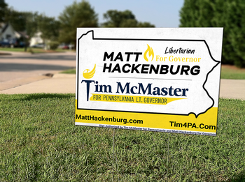 Tim McMaster for Lt Gov Pennsylvania Yard Sign 18