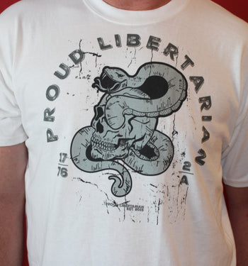 Proud Libertarian Snake Skull Shirt Short-Sleeve Unisex T-Shirt - Proud Libertarian - Proud Libertarian