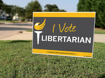 I Vote Libertarian Yard Sign 18