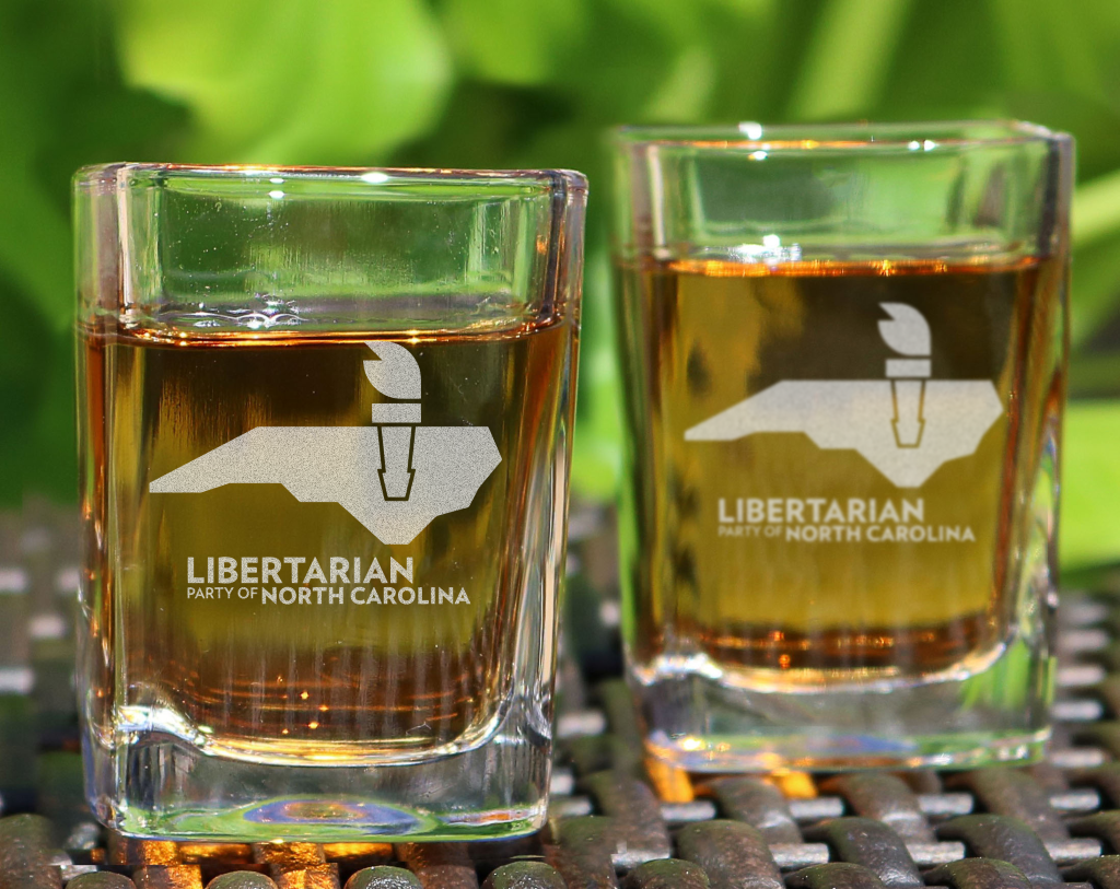 LPNC Shot Glass (6 pack) - Proud Libertarian - Libertarian Party of North Carolina