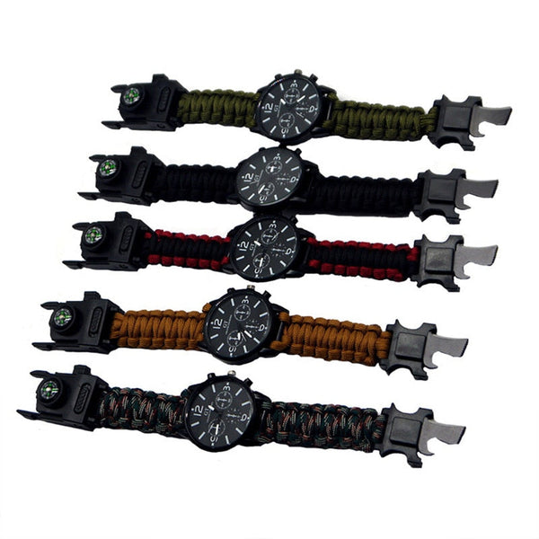 Outdoor Multi function Camping Survival Watch Bracelet Tools With LED Light by VistaShops - Proud Libertarian - VistaShops