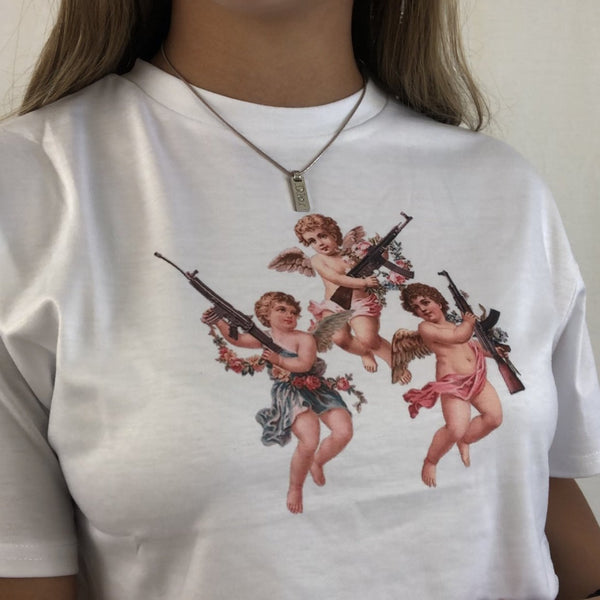 "Angels With Ak 47" Tee by White Market - Proud Libertarian - White Market
