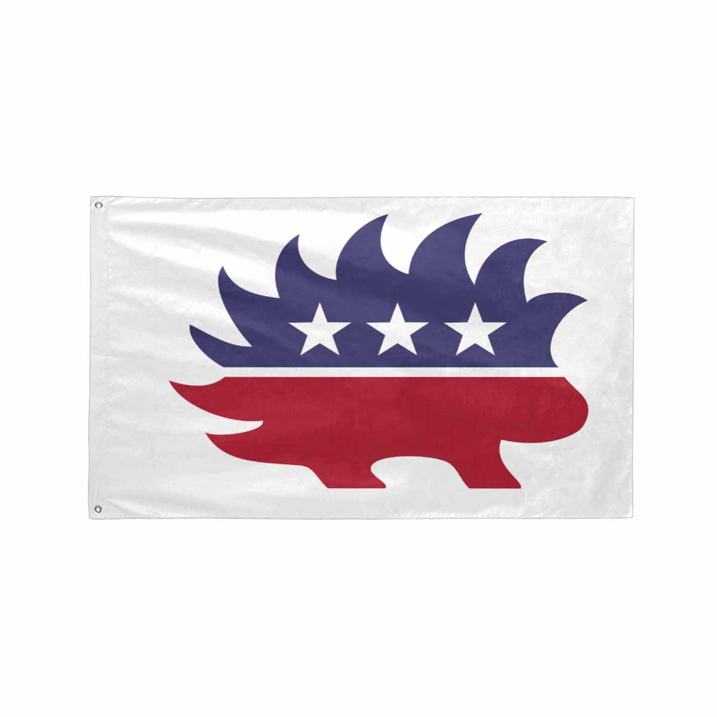 Red White and Blue Porcupine Single-Sided Flag(4 x 6)(One Side) - Proud Libertarian - Proud Libertarian