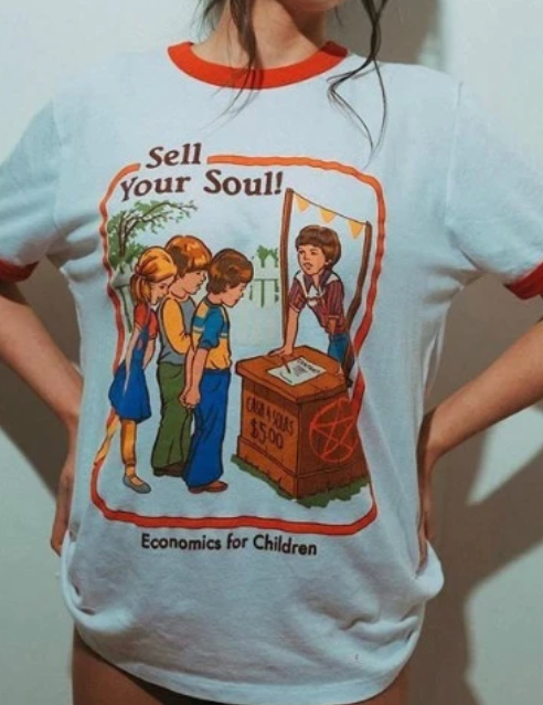 Sell Your Soul Ringer Tee by White Market