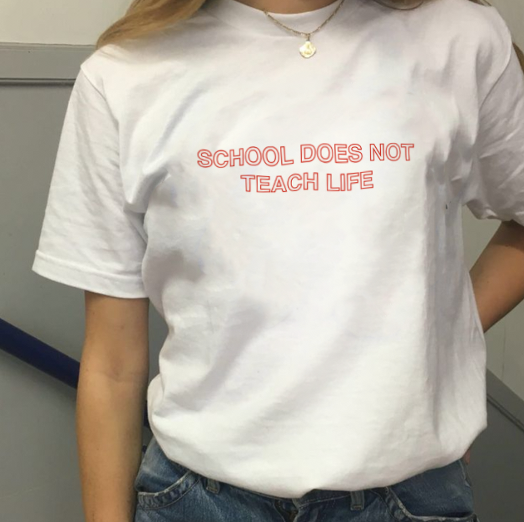 "School Does Not Teach Life" Tee by White Market - Proud Libertarian - White Market