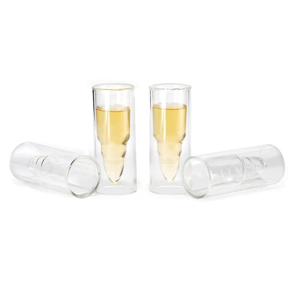 50 Caliber Shot Glasses Set - Set of 4 - Each holds 2 Ounces - Tactical Bullet Casings Shot Glasses by The Wine Savant by The Wine Savant - Proud Libertarian - The Wine Savant