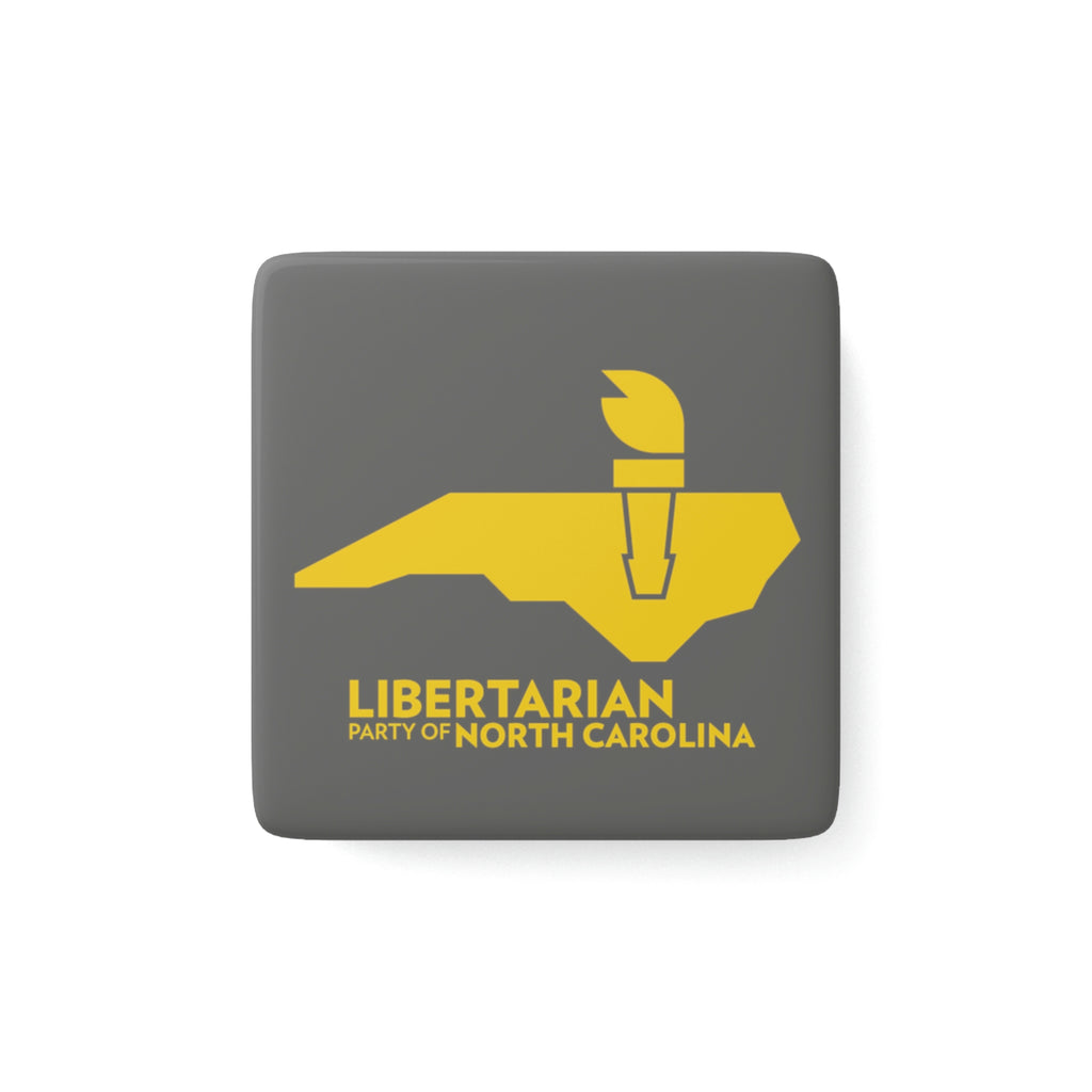 LPNC Porcelain Magnet, Square - Proud Libertarian - Libertarian Party of North Carolina