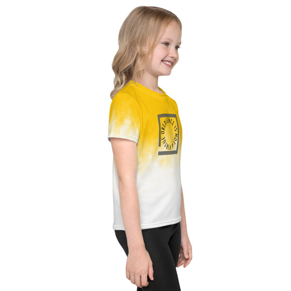 Obedience is Not a Virtue Yellow Died Kids crew neck t-shirt - Proud Libertarian - Proud Libertarian