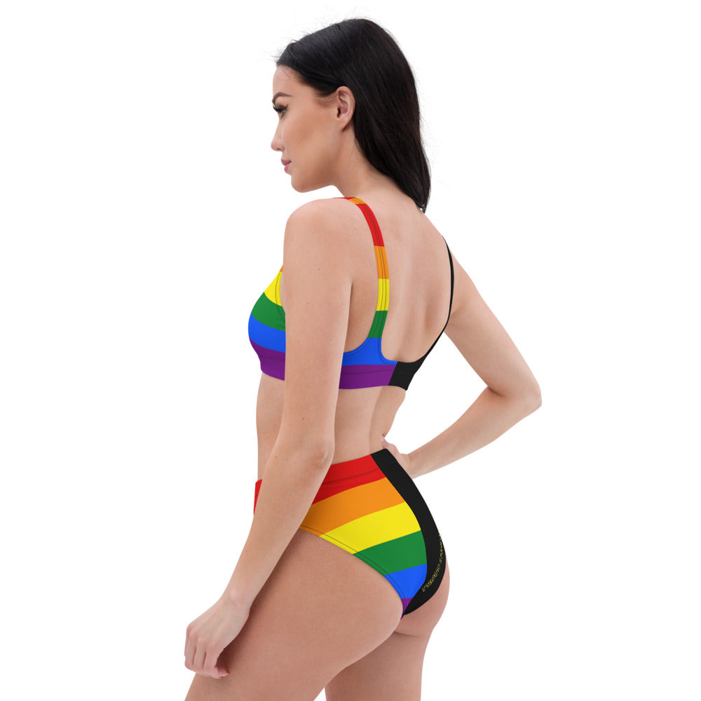 LGBTQ+ Recycled high-waisted bikini - Proud Libertarian - Proud Libertarian