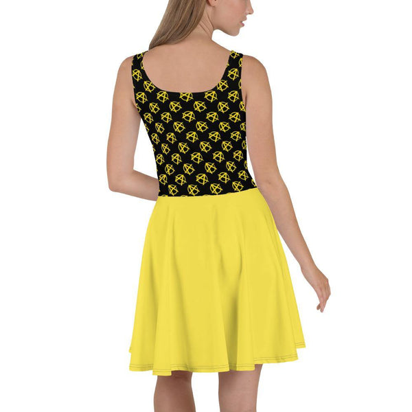 Ancap Anarchy Skater Dress (yellow) - Proud Libertarian - Libertarian Frontier