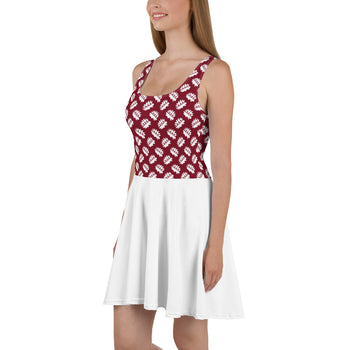 Maroon Porcupine Skater Dress (White) - Proud Libertarian - Proud Libertarian