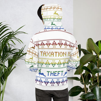 Taxation is theft LGBTQ Ugly Christmas Sweater Hoodie Unisex Hoodie - Proud Libertarian - Proud Libertarian
