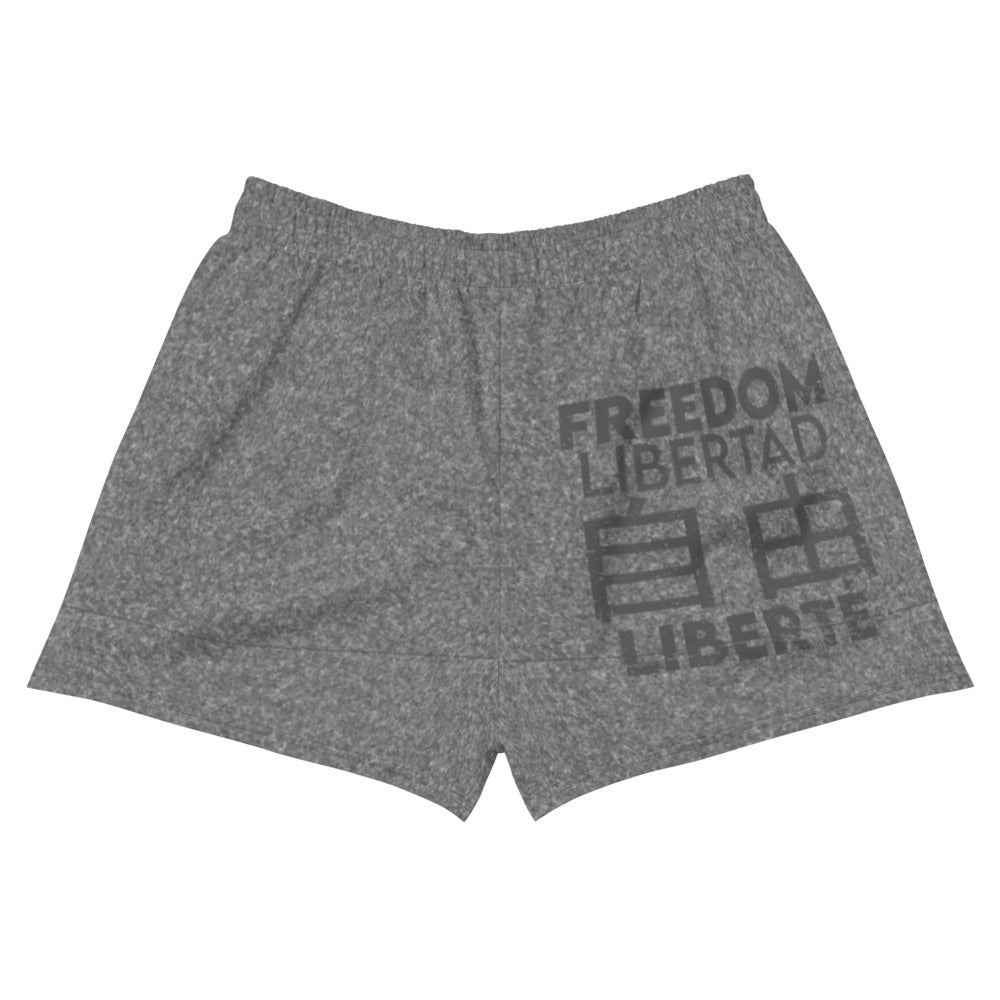 Freedom In Four Languages Athletic Short Shorts - Proud Libertarian - Libertarian Frontier