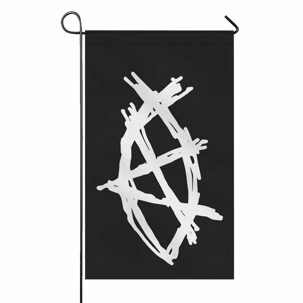 AnarchoChristian - Anarchist Fish Double-Sided Flag - Proud Libertarian - Anarchochristian