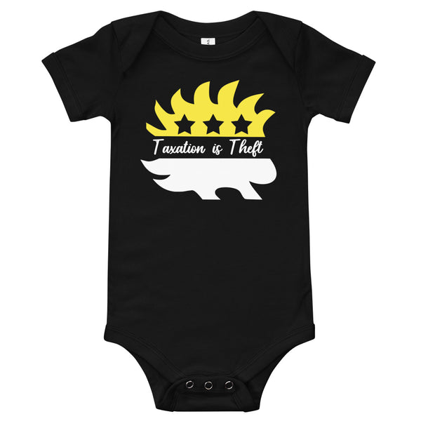 Taxation is Theft Porcupine Baby short sleeve one piece - Proud Libertarian - Rachael Revolution