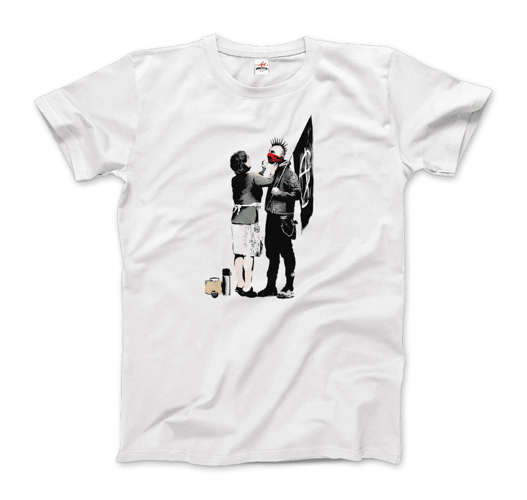 Banksy Anarchist Punk And His Mother Artwork T-Shirt by Art-O-Rama Shop - Proud Libertarian - Art-O-Rama Shop