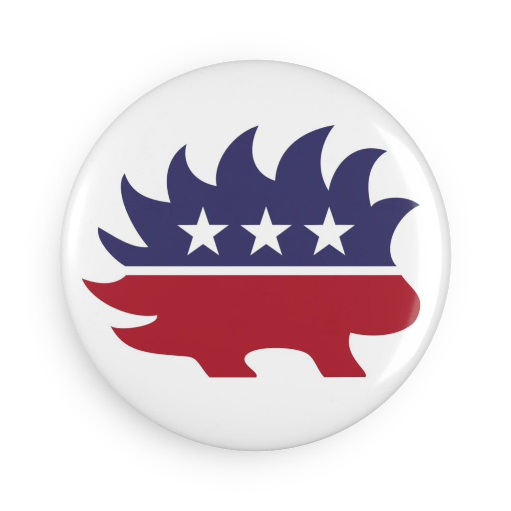 Libertarian Porcupine Button Magnet, Round (1 & 10 pcs) - Proud Libertarian - Printify