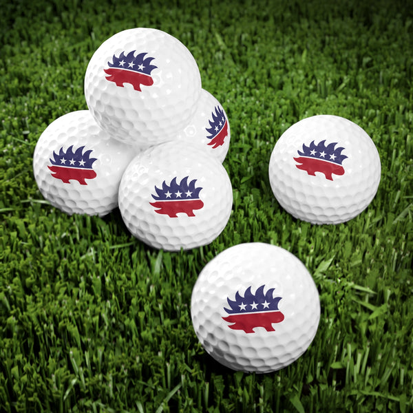Libertarian Porcupine Golf Balls, 6pcs - Proud Libertarian - Printify