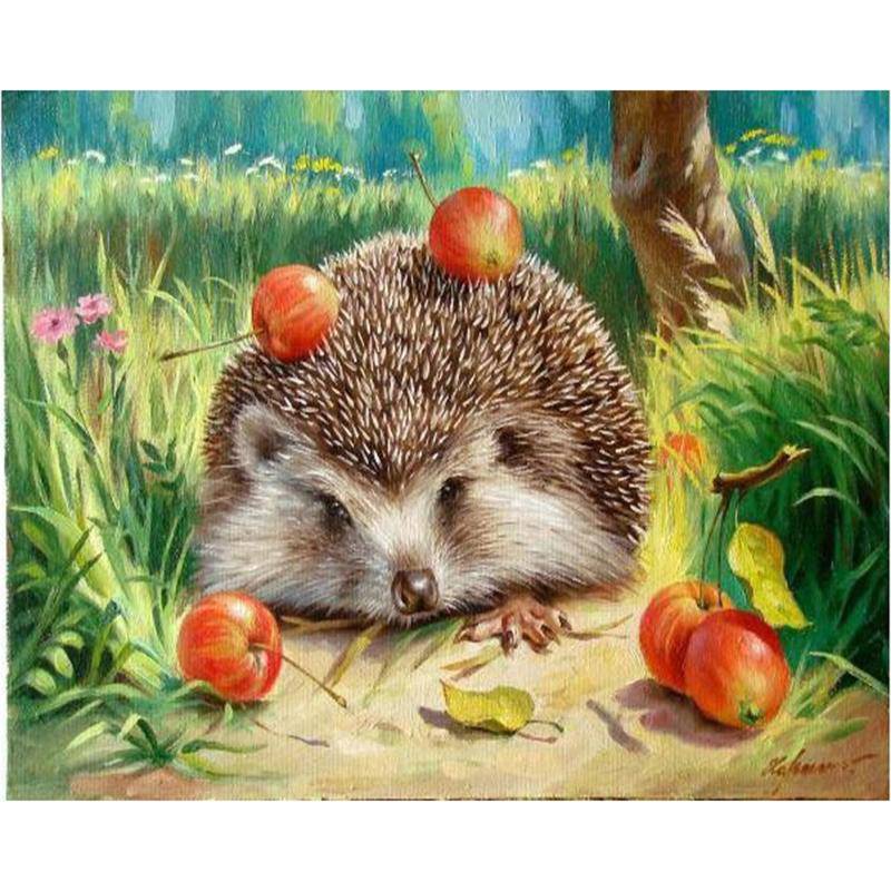 Cute Hedgehog - Premium Paint By Numbers Kit by Paint with Number - Proud Libertarian - Paint with Number