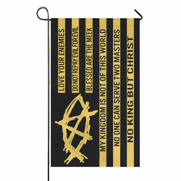 AnarchoChristian - No King But Christ Double-Sided Flag - Proud Libertarian - Anarchochristian