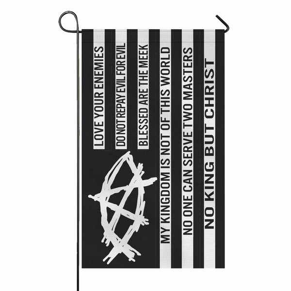 AnarchoChristian - No King But Christ Double-Sided Flag - Proud Libertarian - Anarchochristian