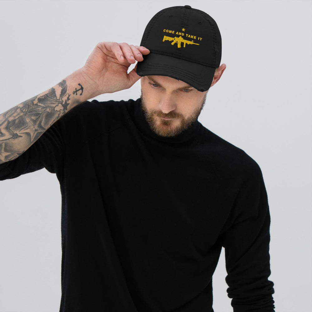 Come and Take It Distressed Dad Hat - Proud Libertarian - Libertarian Frontier