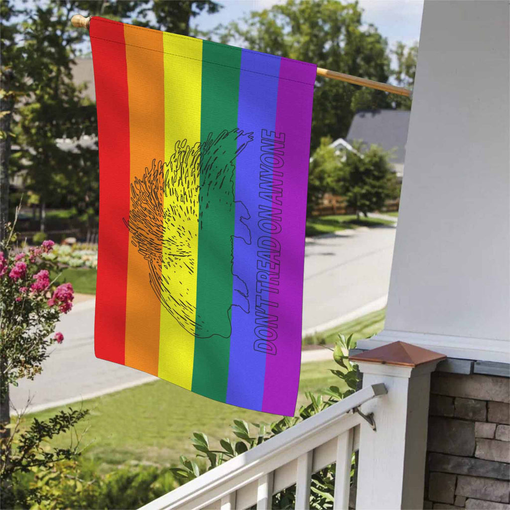 Don't Tread Porcupine -LGBT Two Sided Flag - Proud Libertarian - Proud Libertarian