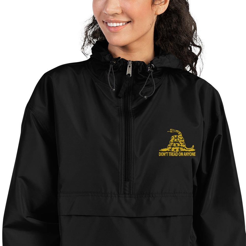 Don't tread on Anyone Embroidered Champion Packable Jacket - Proud Libertarian - Proud Libertarian