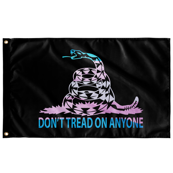 Don't Tread on Anyone LGBTQ Trans Snake Single Sided Flag - Proud Libertarian - Proud Libertarian