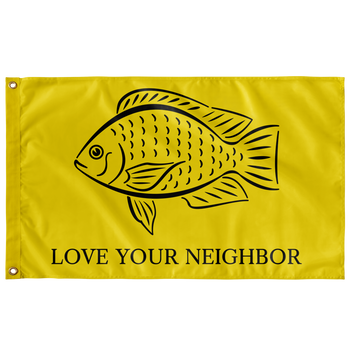 Love Your Neighbor Single Sided Flag - Proud Libertarian - Owluntaryist