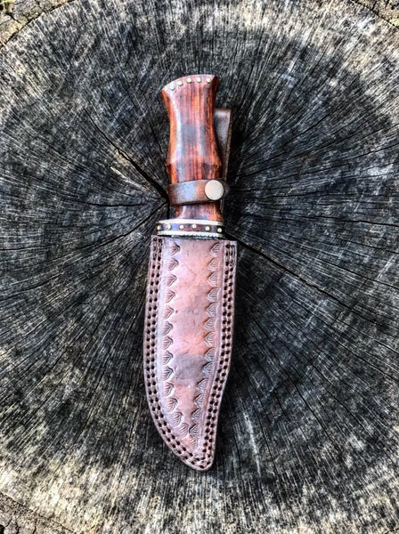 Damascus Steel And Rosewood Hunting Knife -VG 60 - Proud Libertarian - Vintage Gentlemen