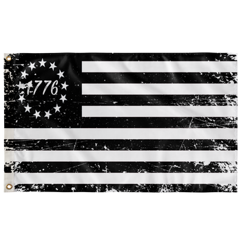 Betsy Ross Single Sided Flag Black 1776 Distressed wall art 36