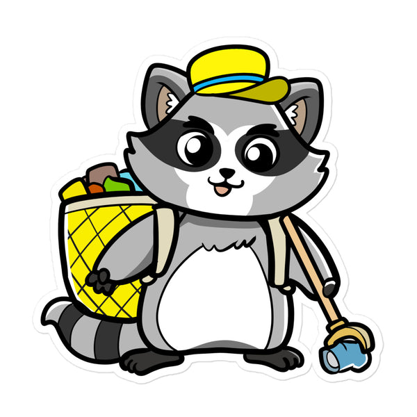 Trash Panda Cartoon Voluntary Raccoon Bubble-free stickers - Proud Libertarian - Cartoons of Liberty