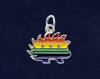 Charm: Libertarian Rainbow LGBTQ Porcupine (with Keychain or Jewelry included) - Proud Libertarian - Proud Libertarian