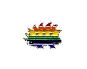 Pin: Libertarian Rainbow LGBTQ Porcupine Pin - Proud Libertarian - Proud Libertarian