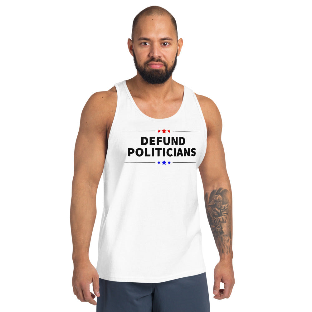 Defund Politicians (red and Blue) Unisex Tank Top - Proud Libertarian - People for Liberty