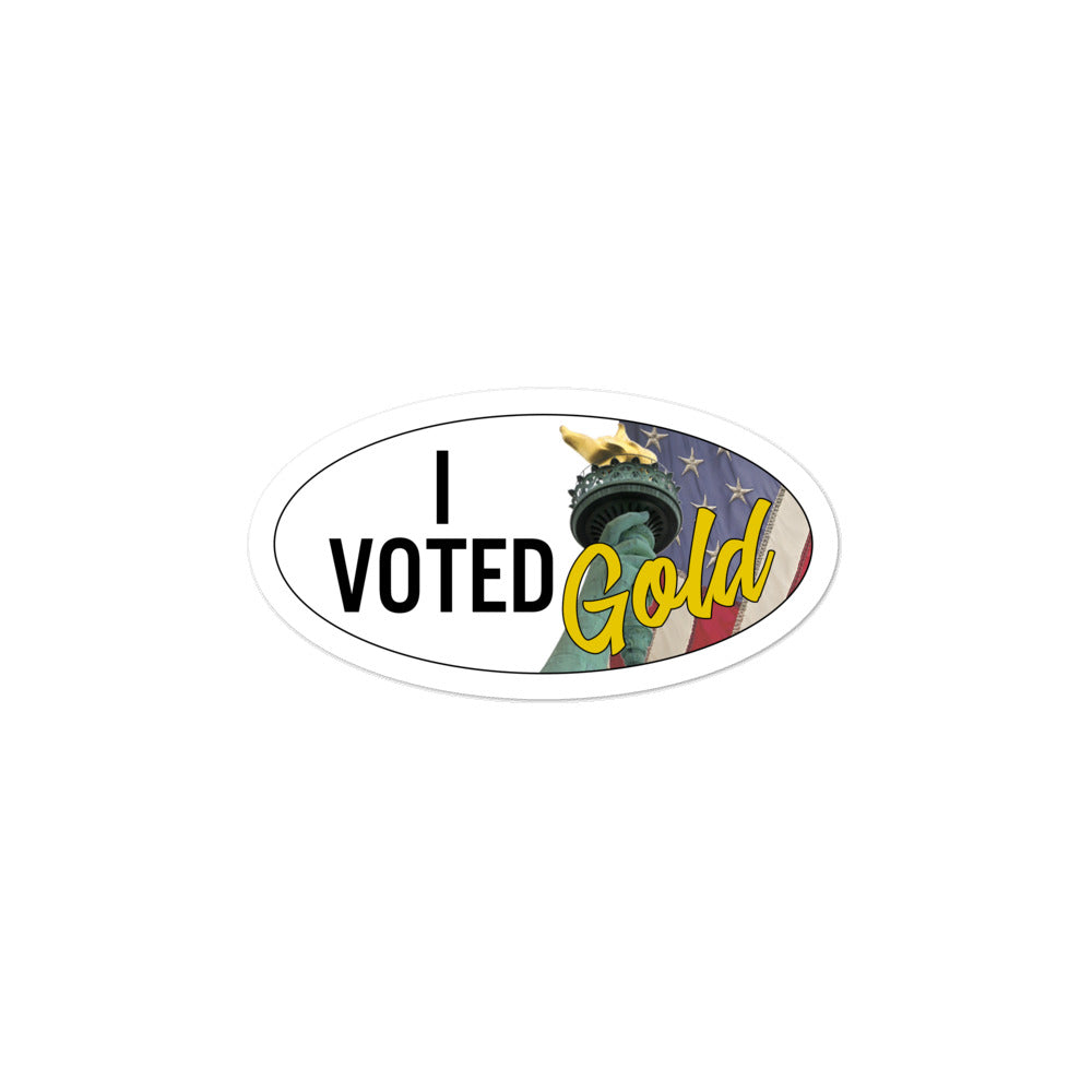 I Voted Gold - Large Vote Stickers (Design 2) - Proud Libertarian - Proud Libertarian