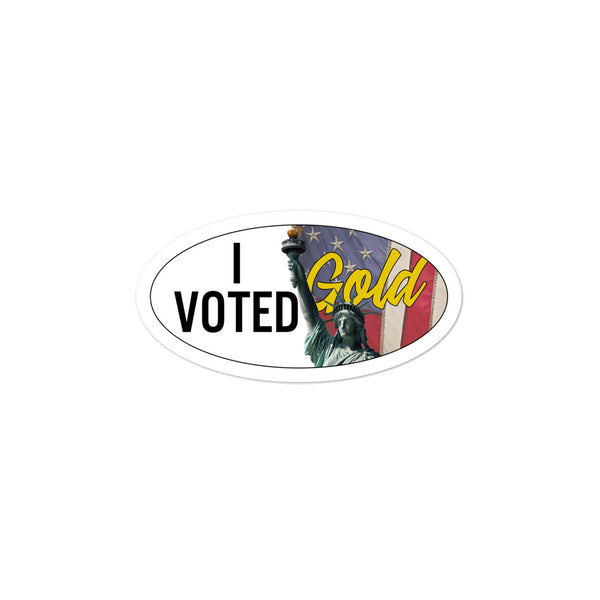I Voted Gold - Large Vote Stickers (Design 3) - Proud Libertarian - Proud Libertarian